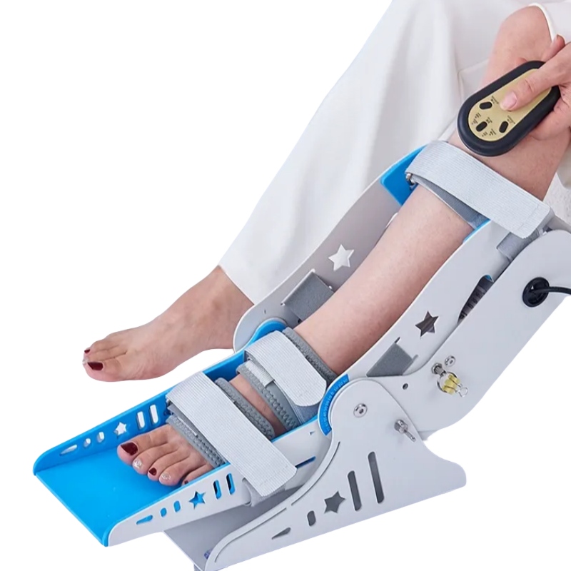 Electric ankle rehabilitation trainer in use for foot mobility recovery