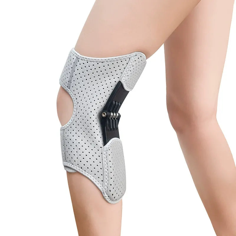 Professional knee brace support worn for rehabilitation exercises